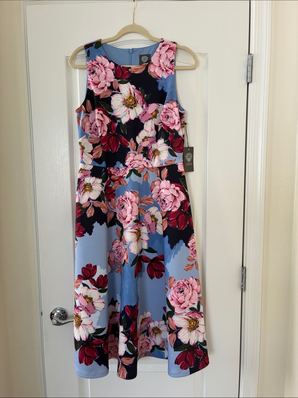 Vince Camuto Floral Dress in Black, Pink, Blue, Tan